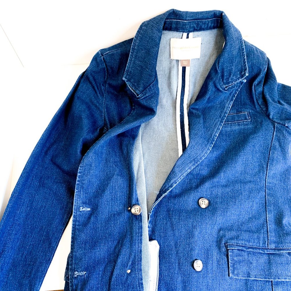 NWT anthropologie pilcro layne denim blazer S - Picture 7 of 7